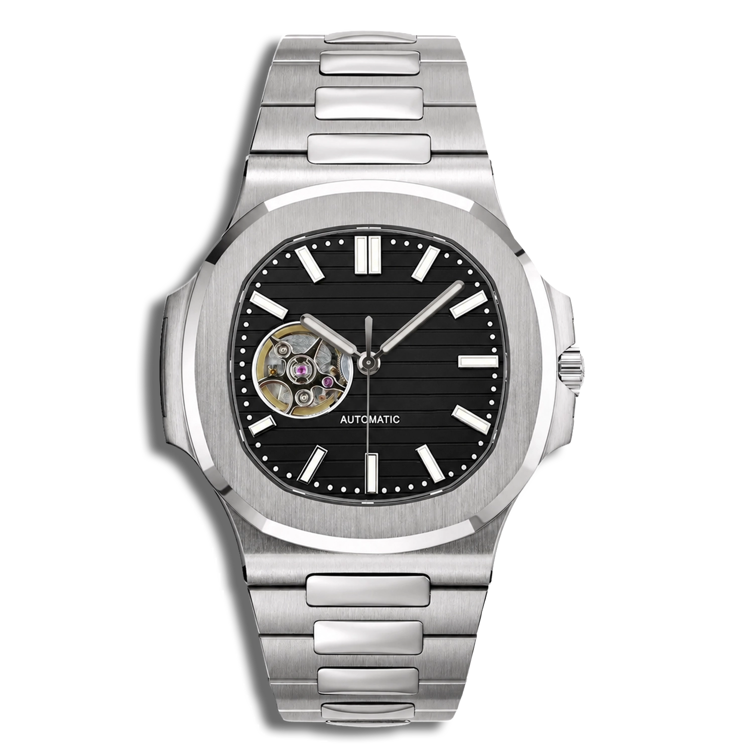 Seiko Mod Nautilus Skeleton — Boîtier Acier